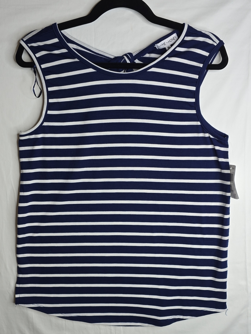 Thyme & Honey Navy & White Striped Sleeveless Tank NWT
